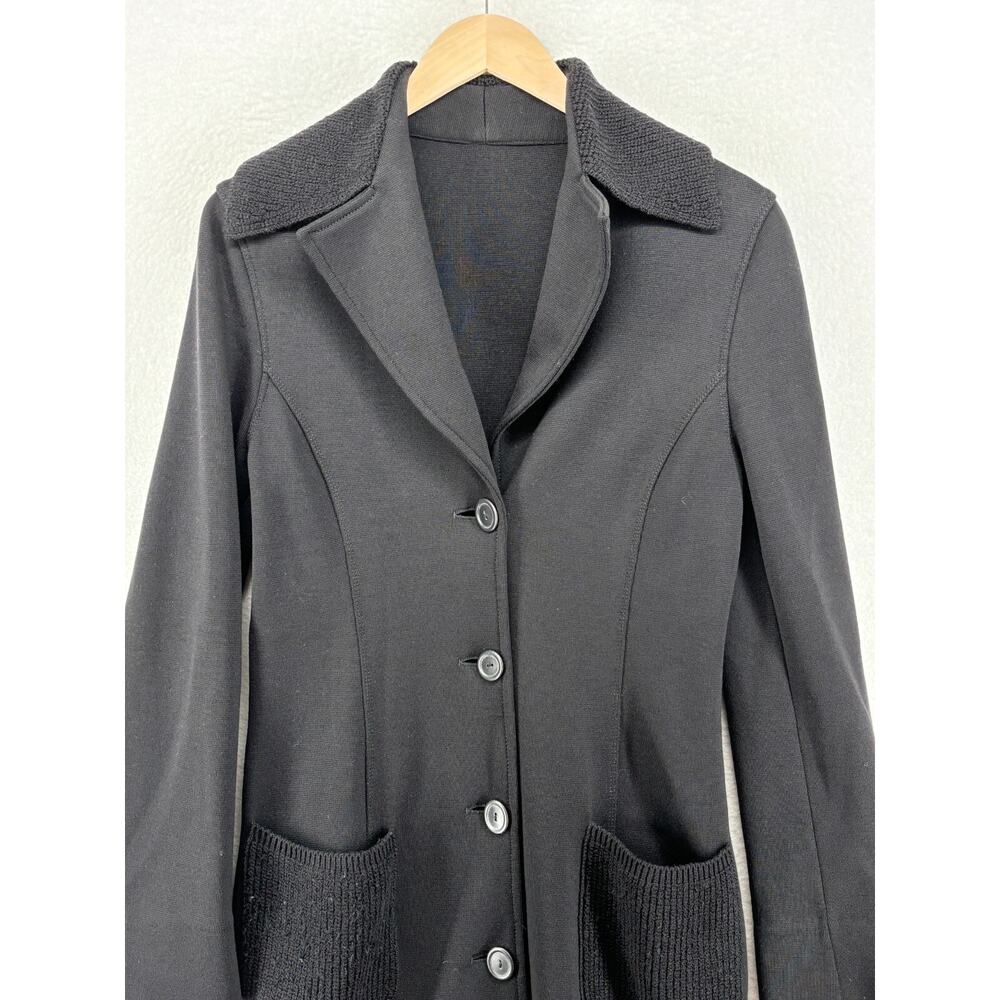 JAN & CARLOS Blazer 40 Merino Wool Stretch Two Button Jacket Black Italy VTG - Picture 4 of 16